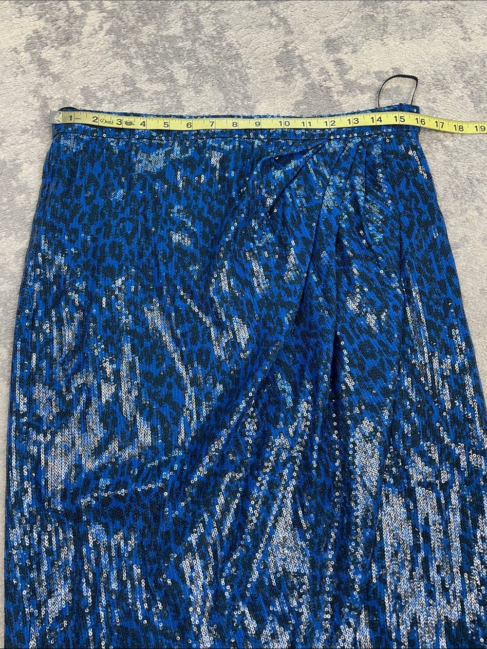 NWT Zadig & Voltaire Jamelia Sequins Leopard Azul Blue Midi Skirt Sz 42 - Picture 6 of 11